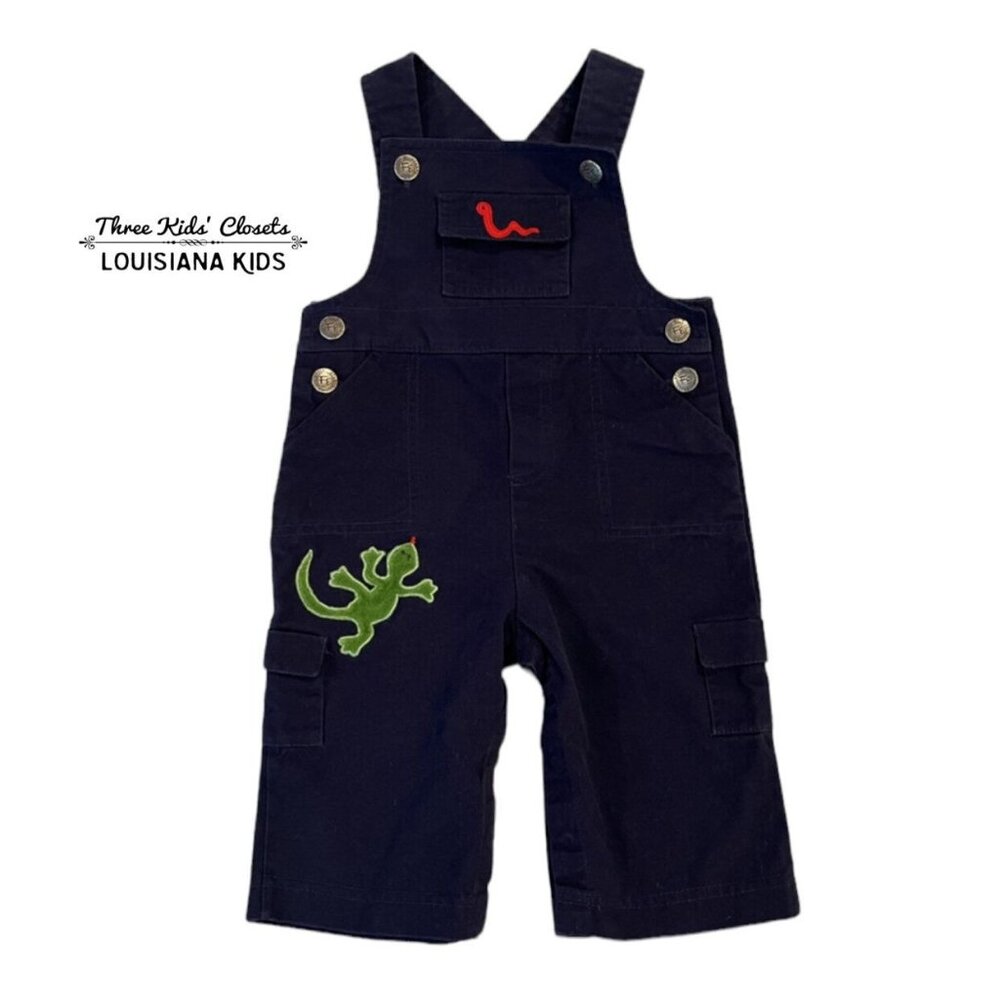 Florence Eiseman Vintage 18m Lizard & Worm Appliqué Overalls